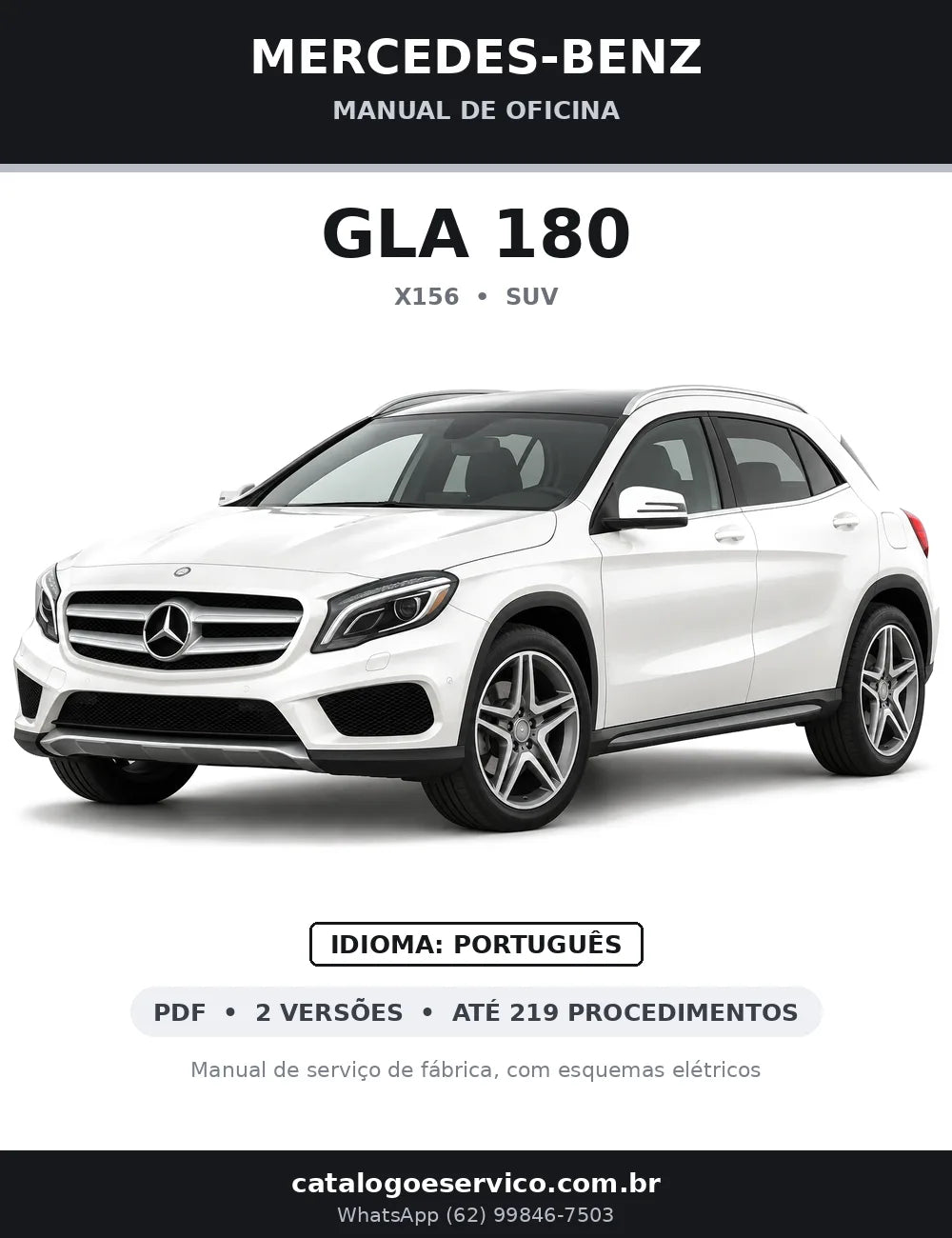 Capa do manual de oficina Mercedes-Benz GLA 180 (X156)