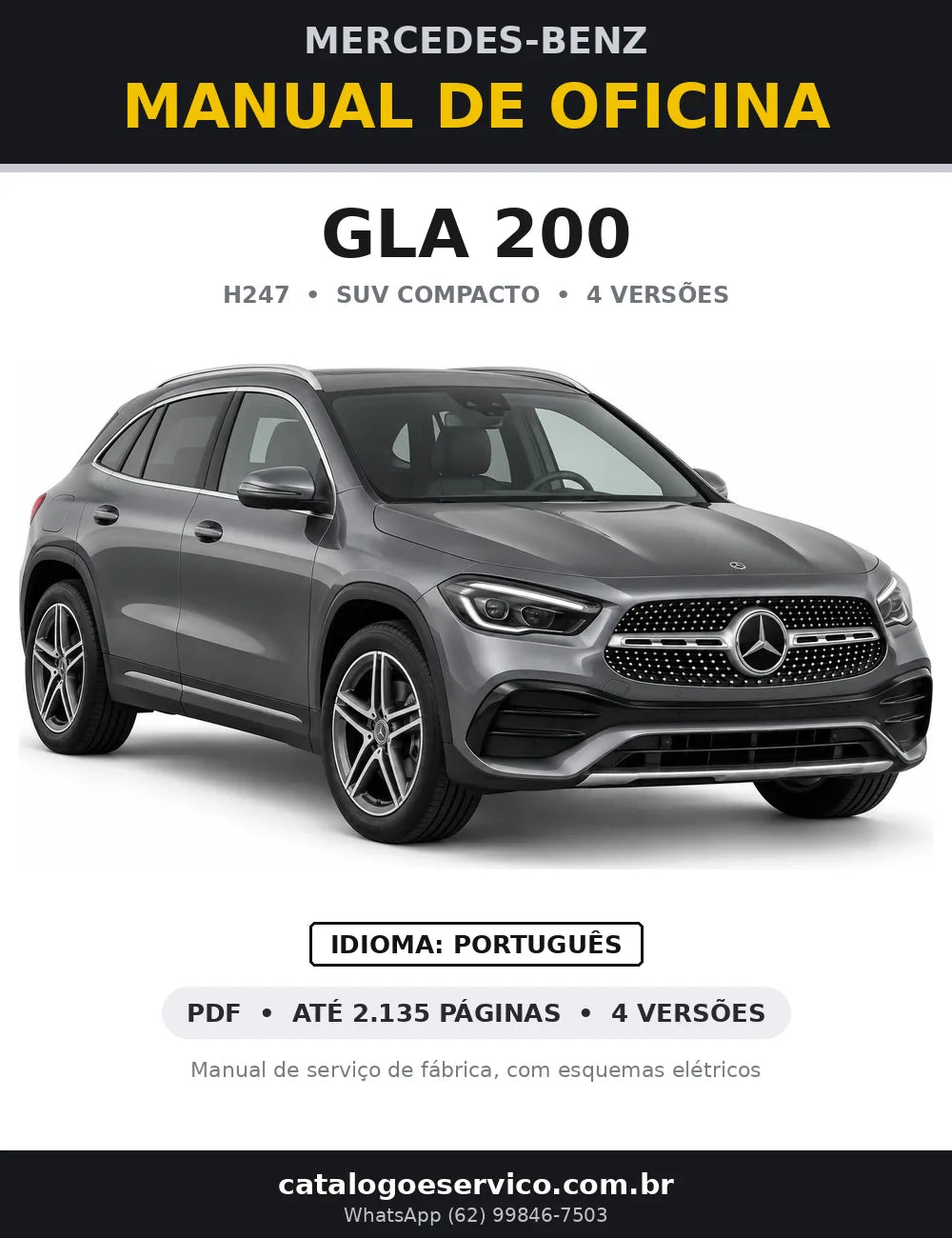 Capa do manual de oficina Mercedes-Benz GLA 200 (H247)