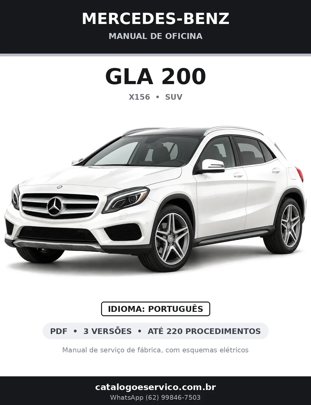 Capa do manual de oficina Mercedes-Benz GLA 200 (X156)