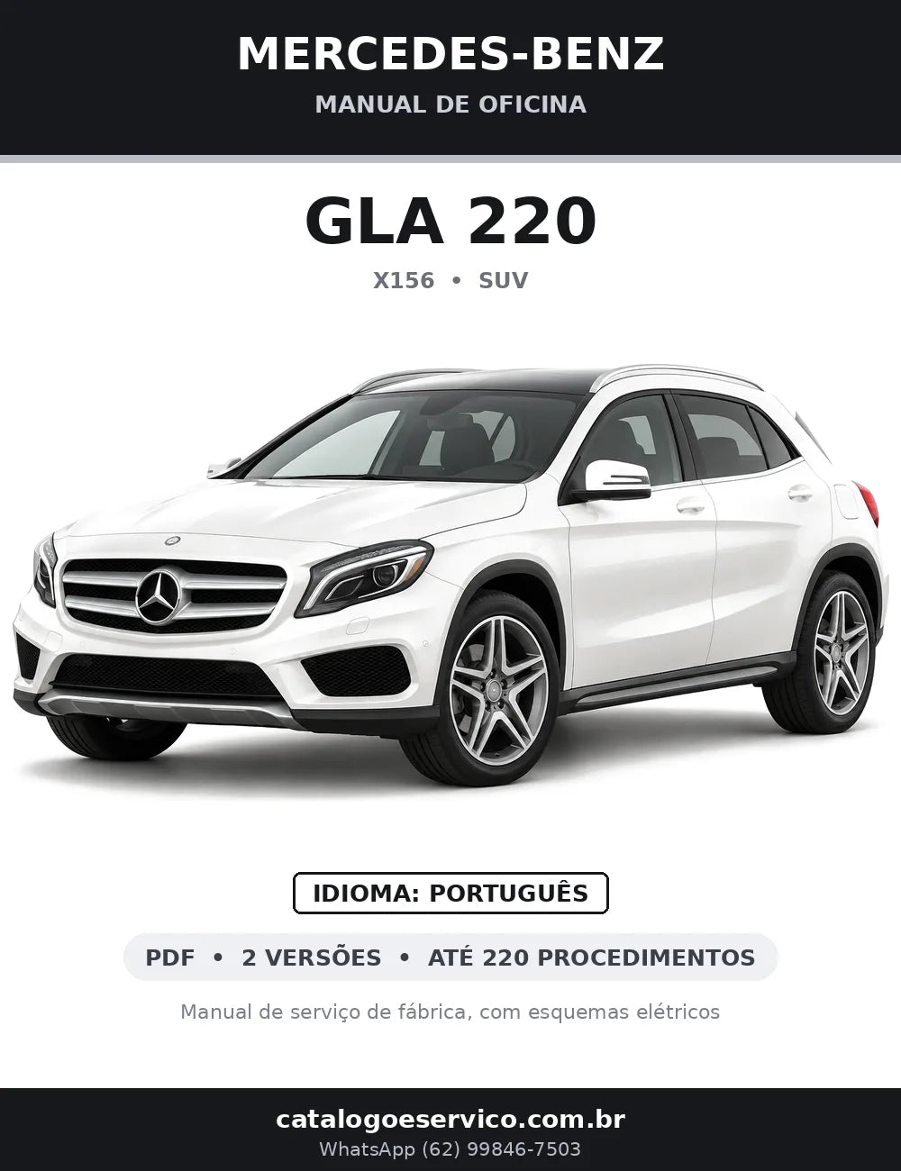 Capa do manual de oficina Mercedes-Benz GLA 220 (X156)