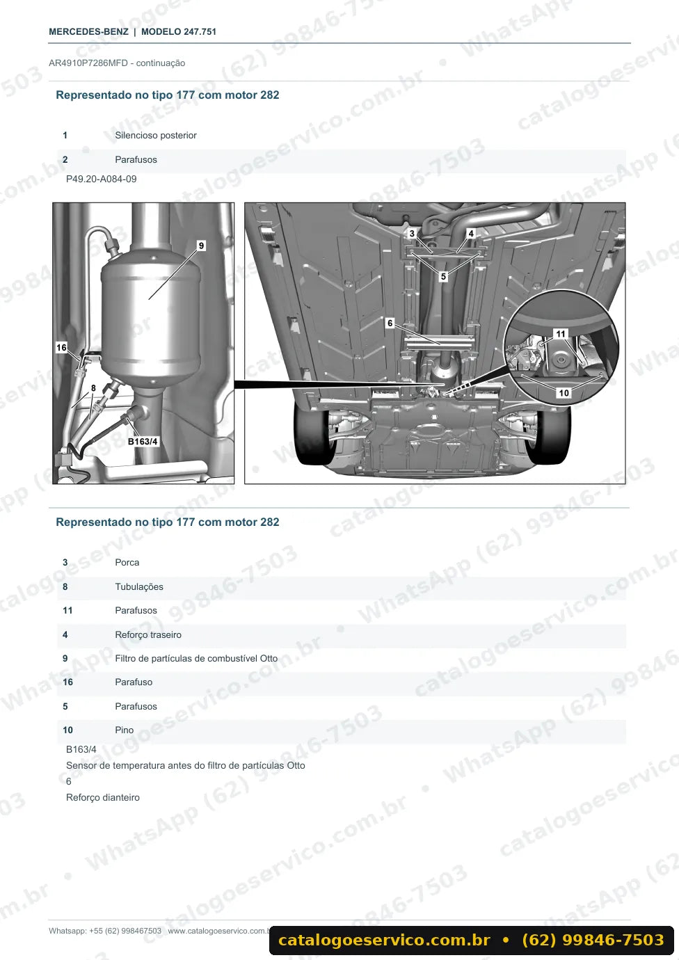 Página de procedimento do manual de oficina Mercedes-Benz GLA 35 AMG 4MATIC (H247)