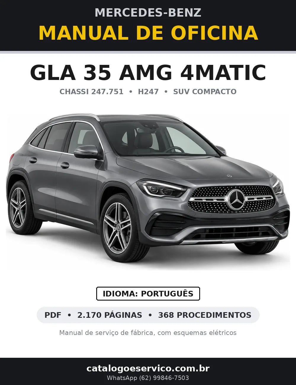 Capa do manual de oficina Mercedes-Benz GLA 35 AMG 4MATIC (H247)