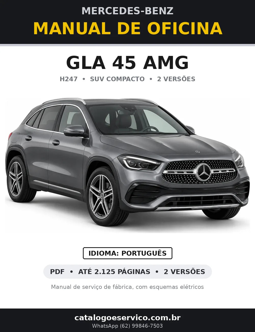 Capa do manual de oficina Mercedes-Benz GLA 45 AMG (H247)