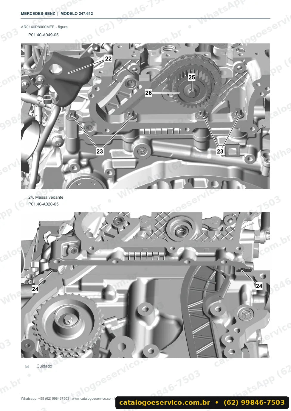 Página de procedimento do manual de oficina Mercedes-Benz GLB 200 (X247)