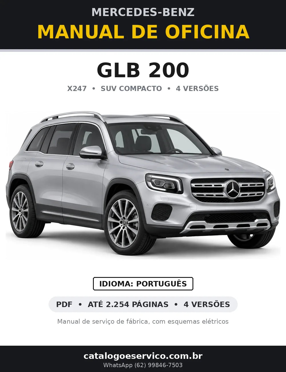 Capa do manual de oficina Mercedes-Benz GLB 200 (X247)