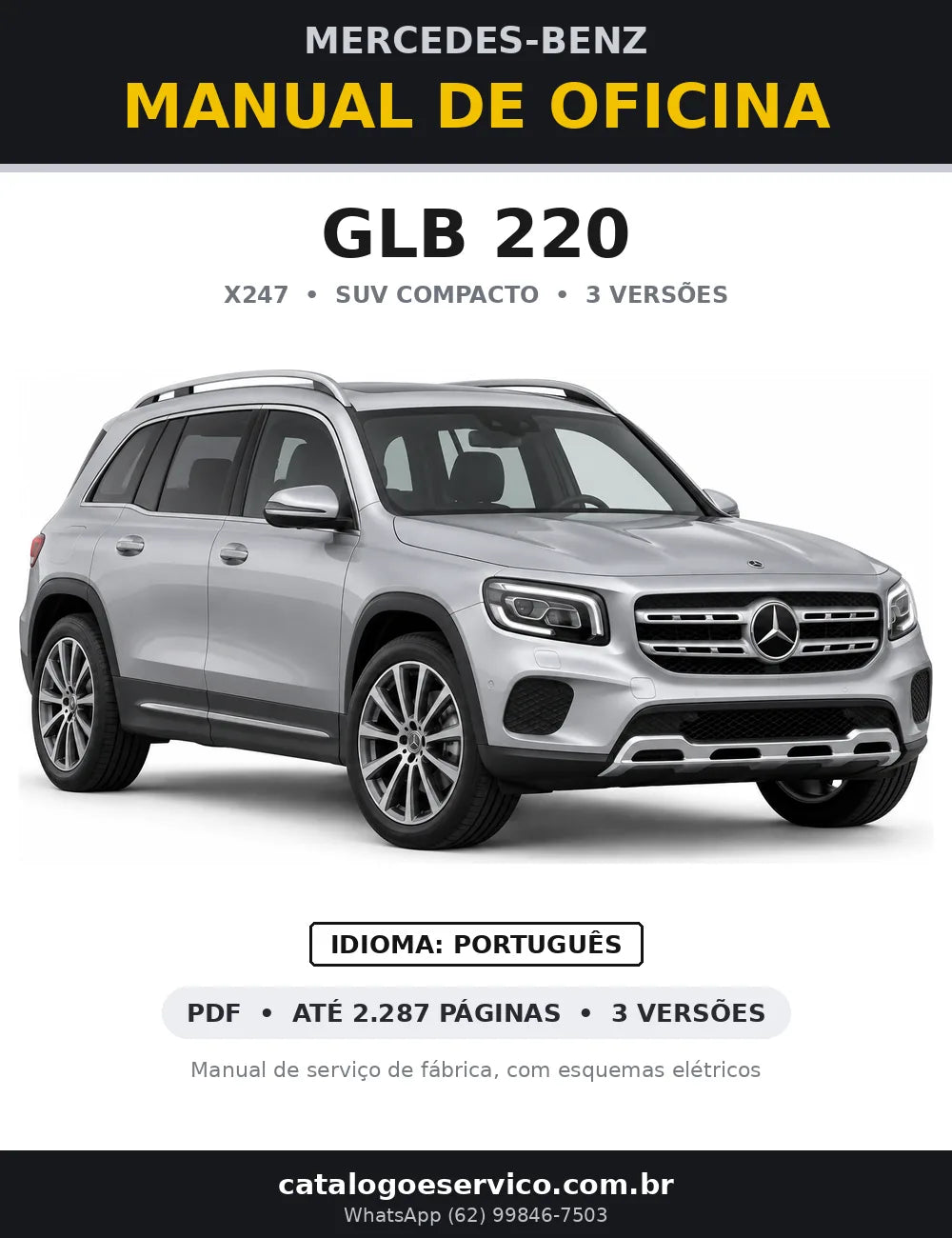 Capa do manual de oficina Mercedes-Benz GLB 220 (X247)