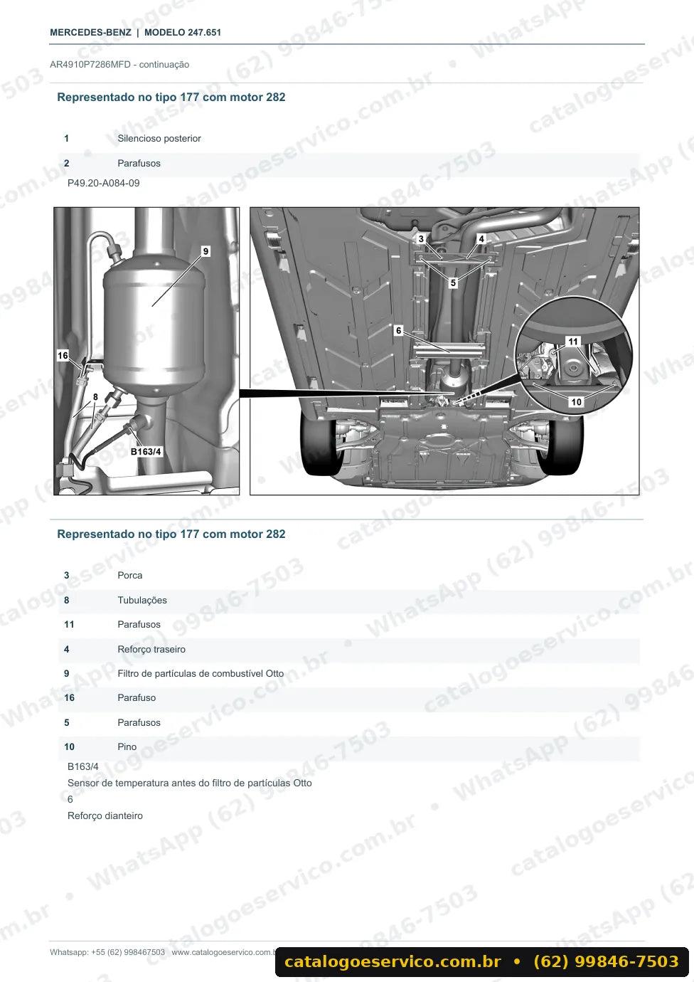 Página de procedimento do manual de oficina Mercedes-Benz GLB 35 AMG 4MATIC (X247)