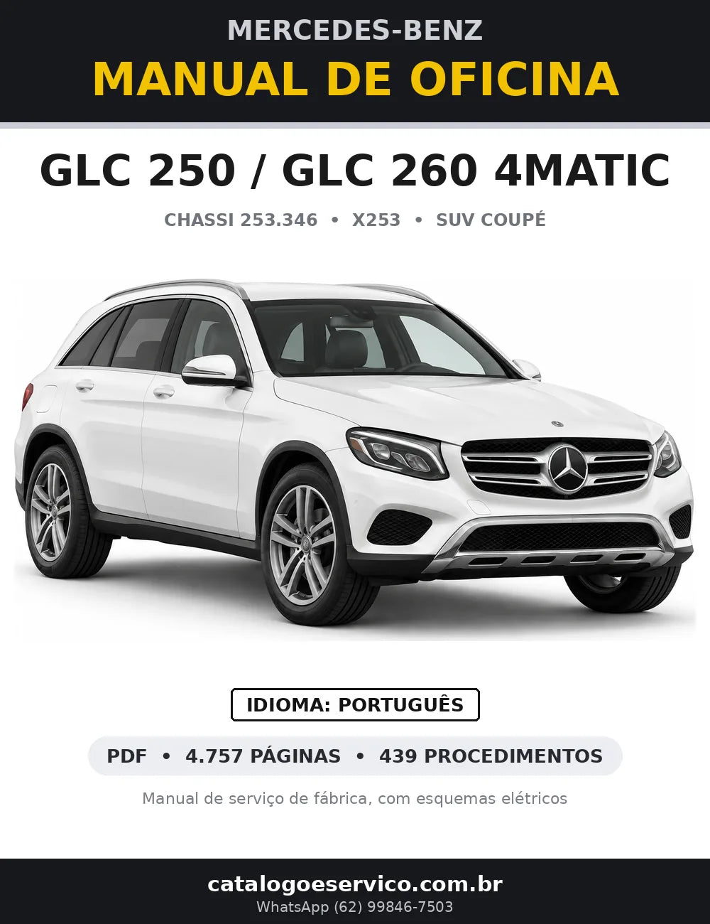 Capa do manual de oficina Mercedes-Benz GLC 250 / GLC 260 4MATIC (X253)