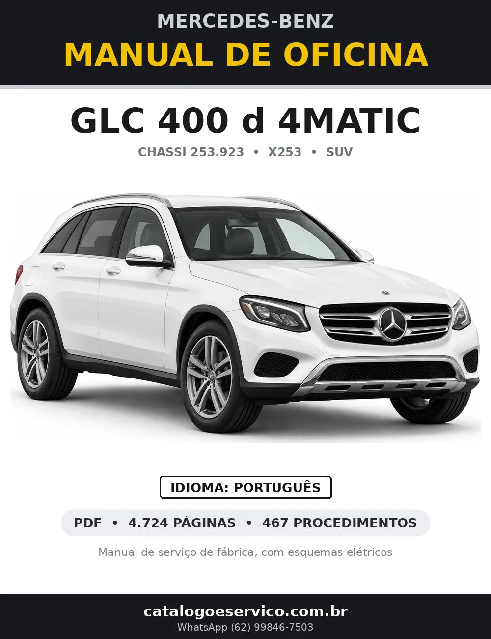 Capa do manual de oficina Mercedes-Benz GLC 400 d 4MATIC (X253)