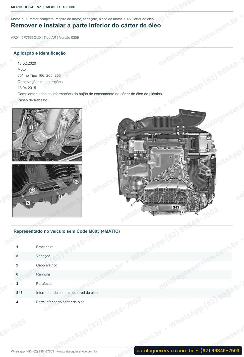 Página de procedimento do manual de oficina Mercedes-Benz GLE 250 d (W166)
