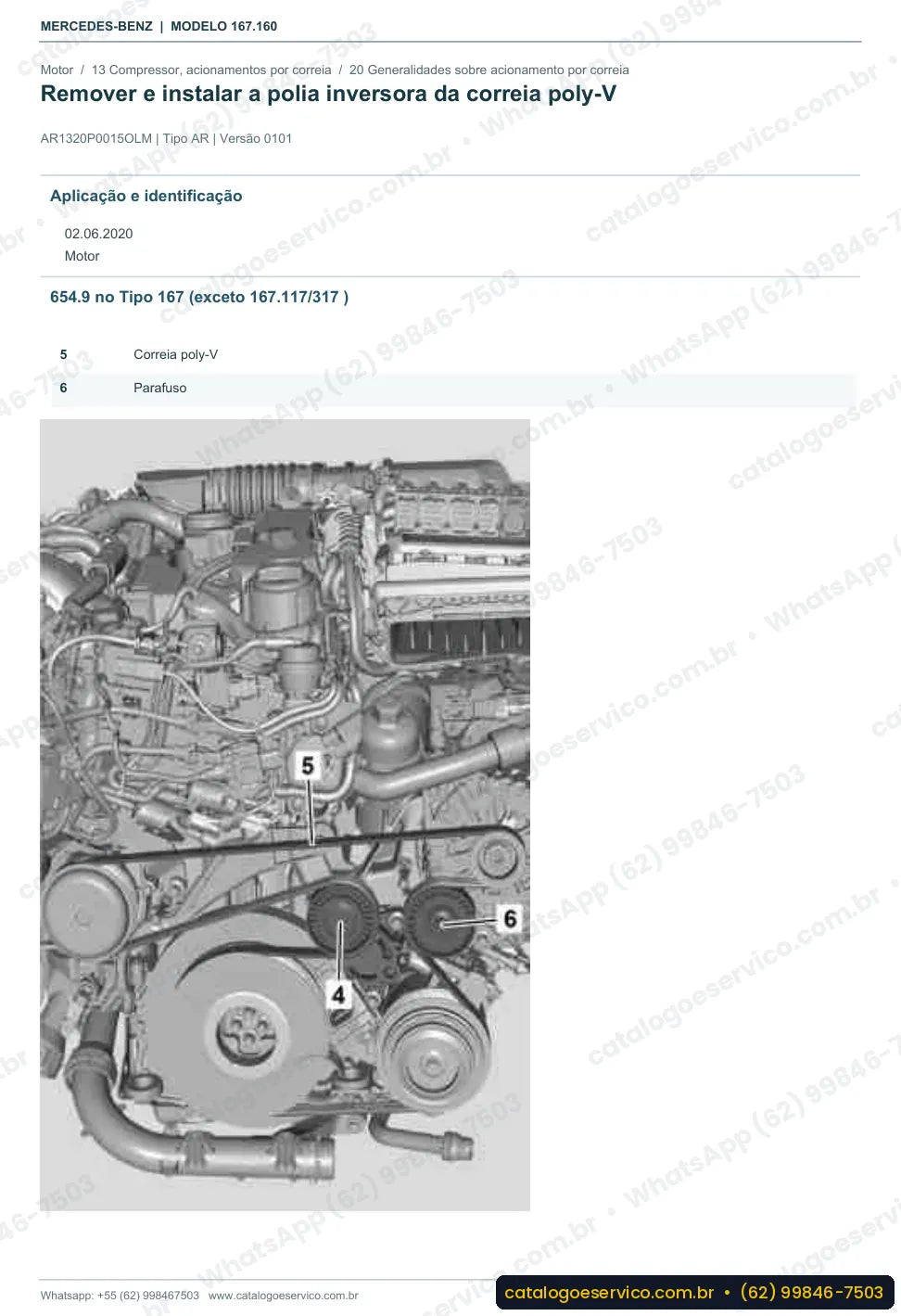 Página de procedimento do manual de oficina Mercedes-Benz GLE 300 (W167)