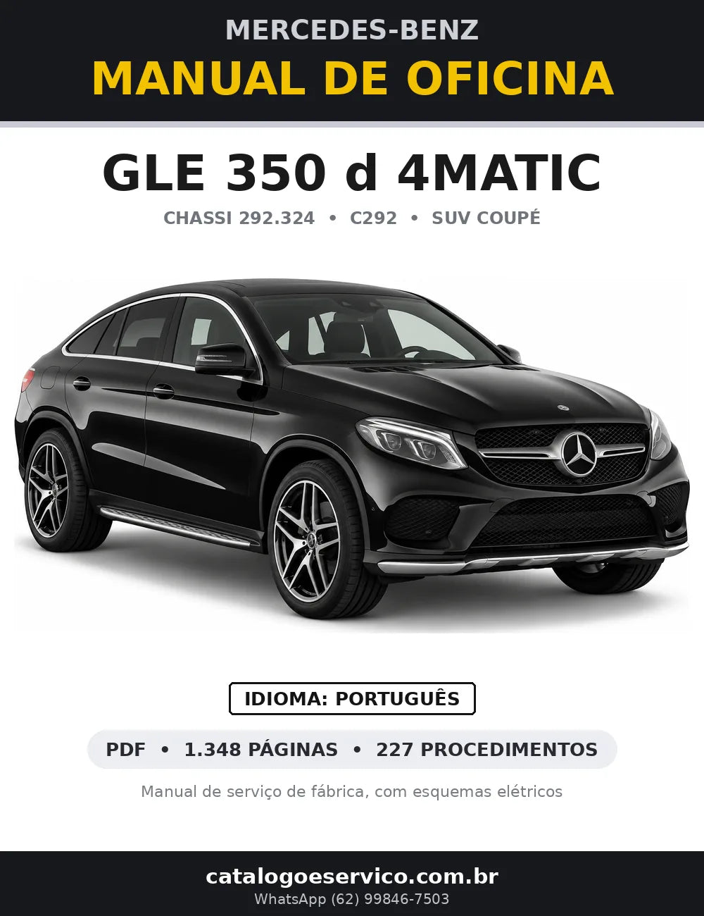 Capa do manual de oficina Mercedes-Benz GLE 350 d 4MATIC (C292)