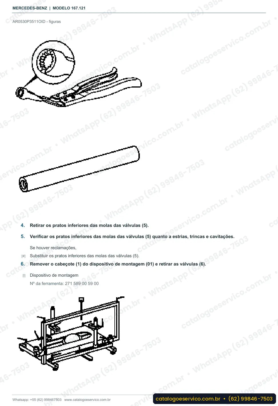 Página de procedimento do manual de oficina Mercedes-Benz GLE 350 (W167)