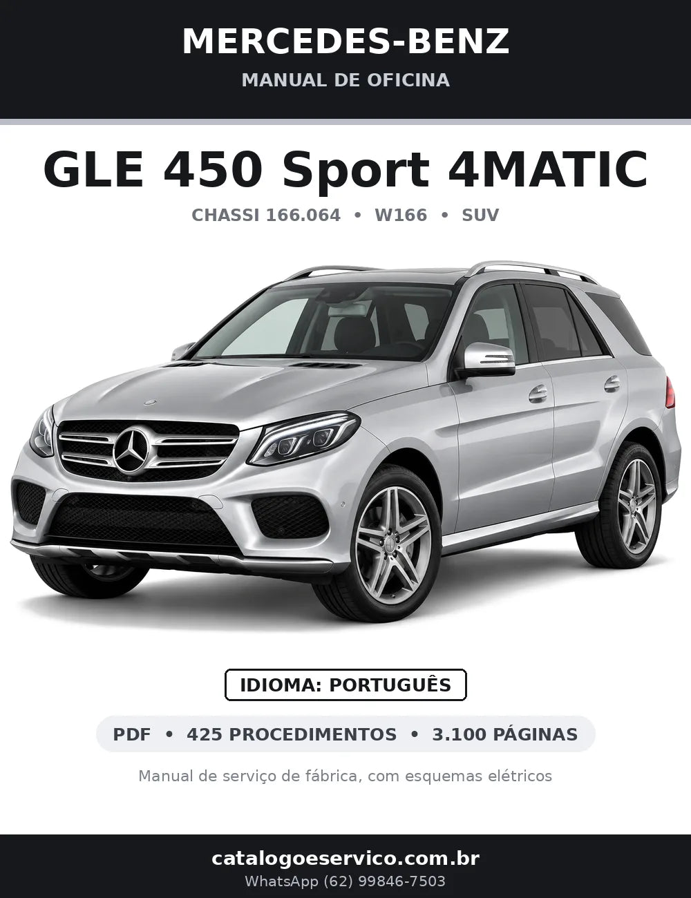 Capa do manual de oficina Mercedes-Benz GLE 450 Sport 4MATIC (W166)