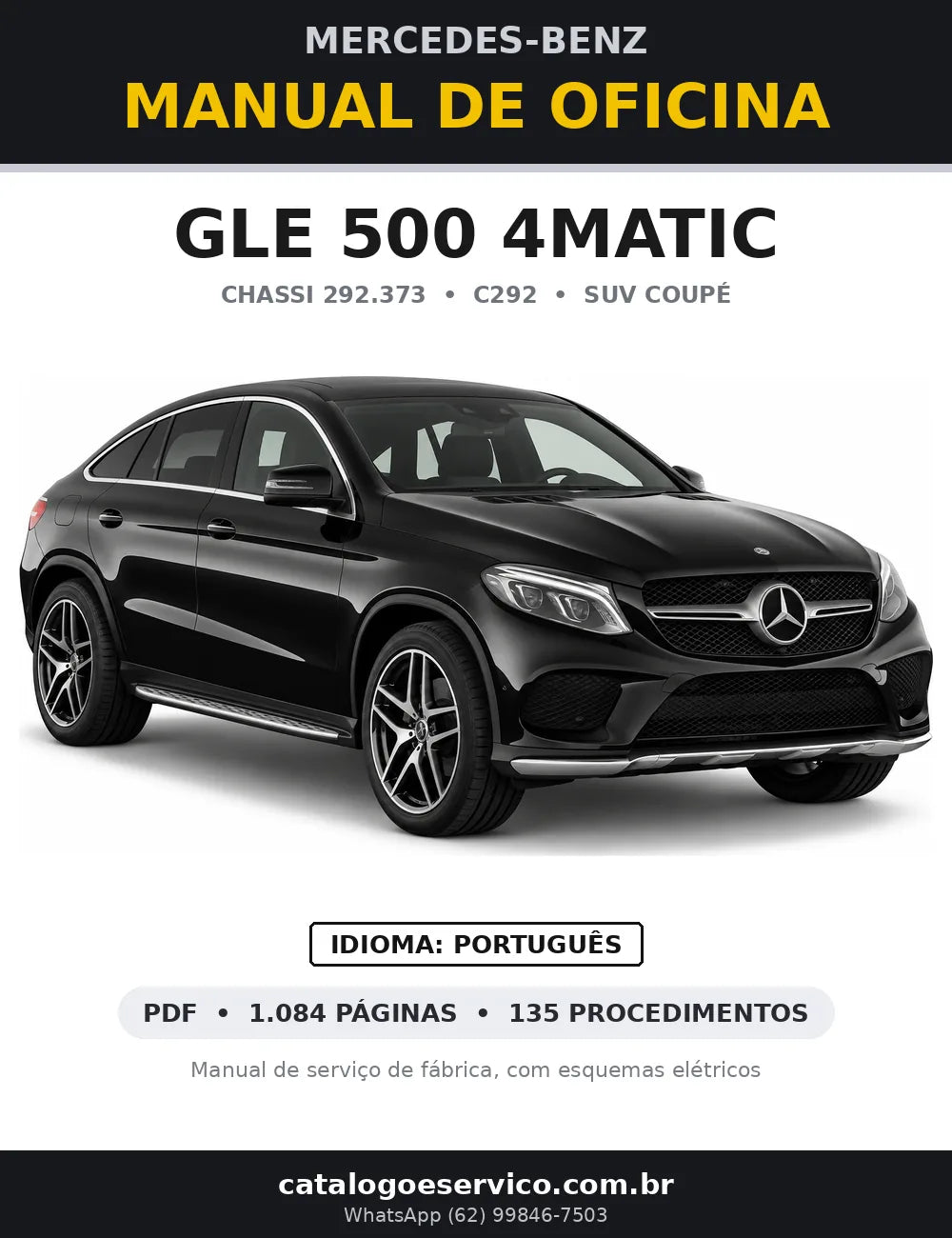 Capa do manual de oficina Mercedes-Benz GLE 500 4MATIC (C292)