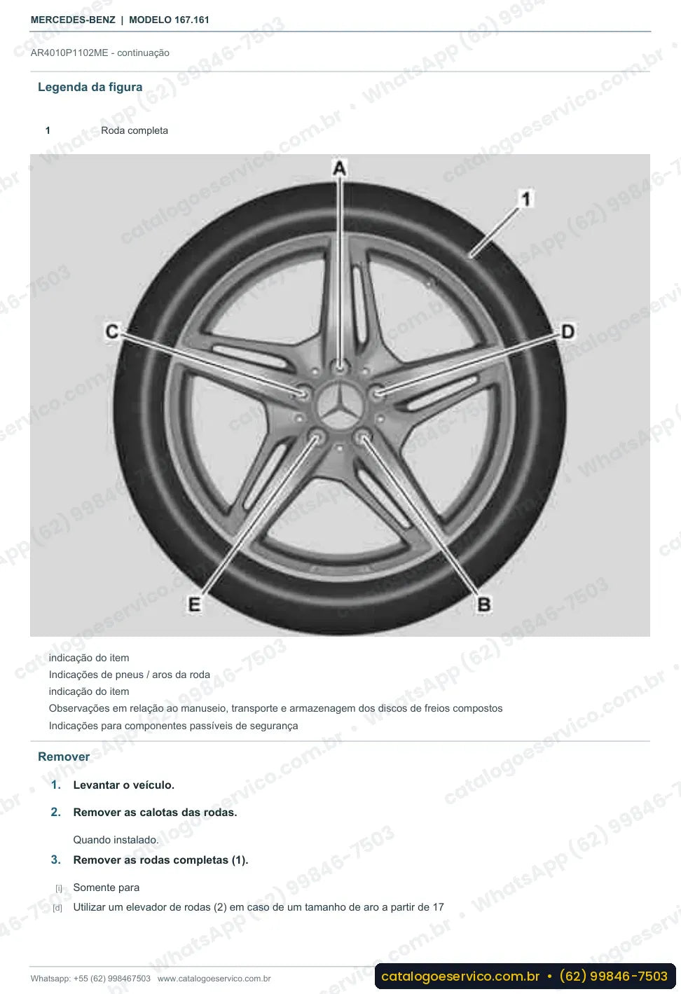 Página de procedimento do manual de oficina Mercedes-Benz GLE 53 AMG 4MATIC+ (W167)