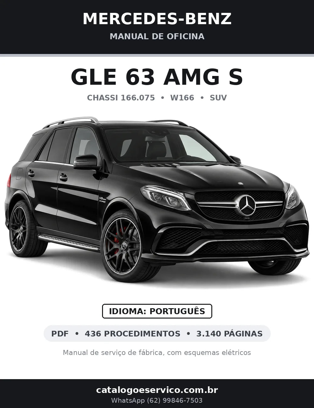 Capa do manual de oficina Mercedes-Benz GLE 63 AMG S (W166)