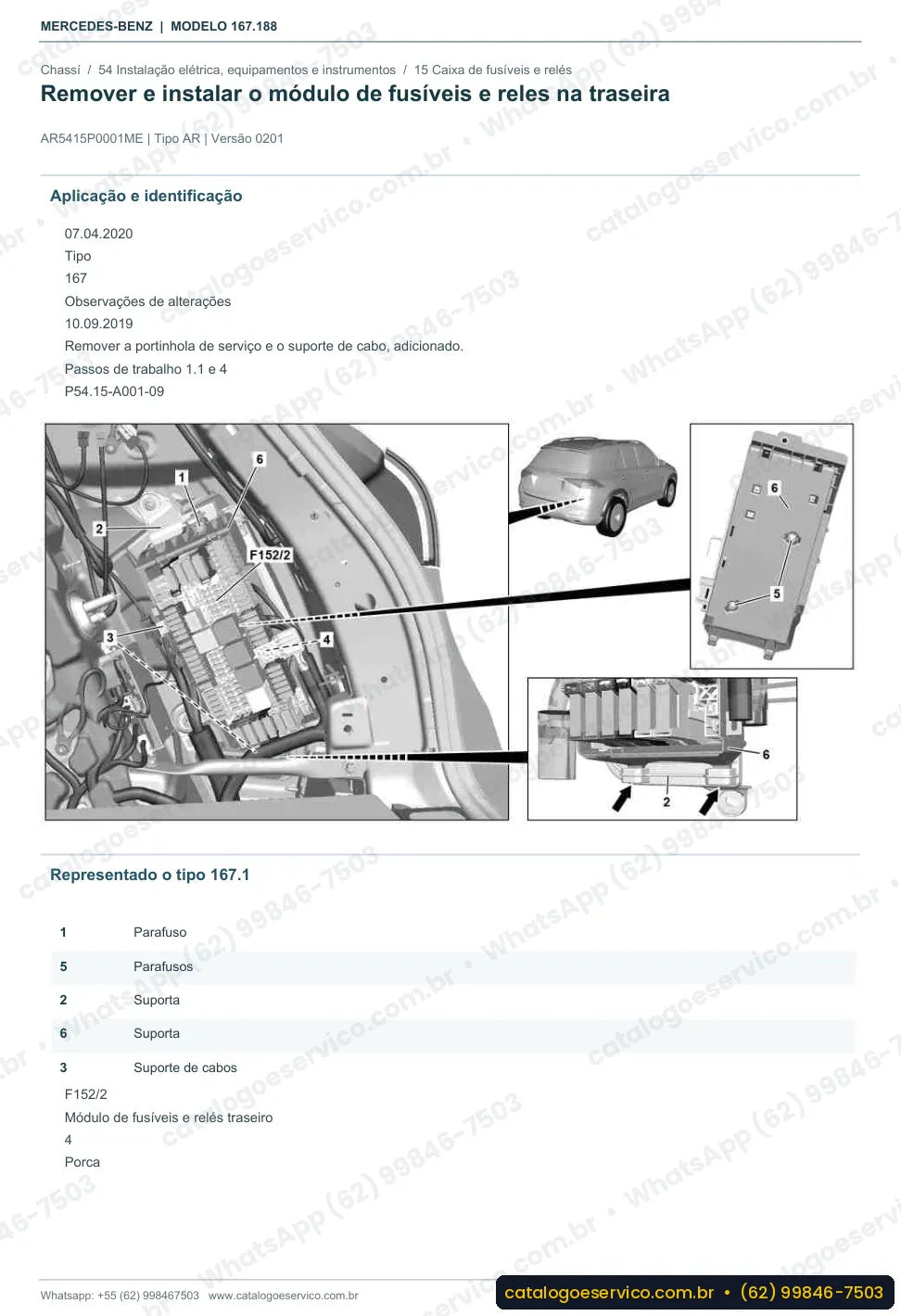 Página de procedimento do manual de oficina Mercedes-Benz GLE 63 AMG (W167)
