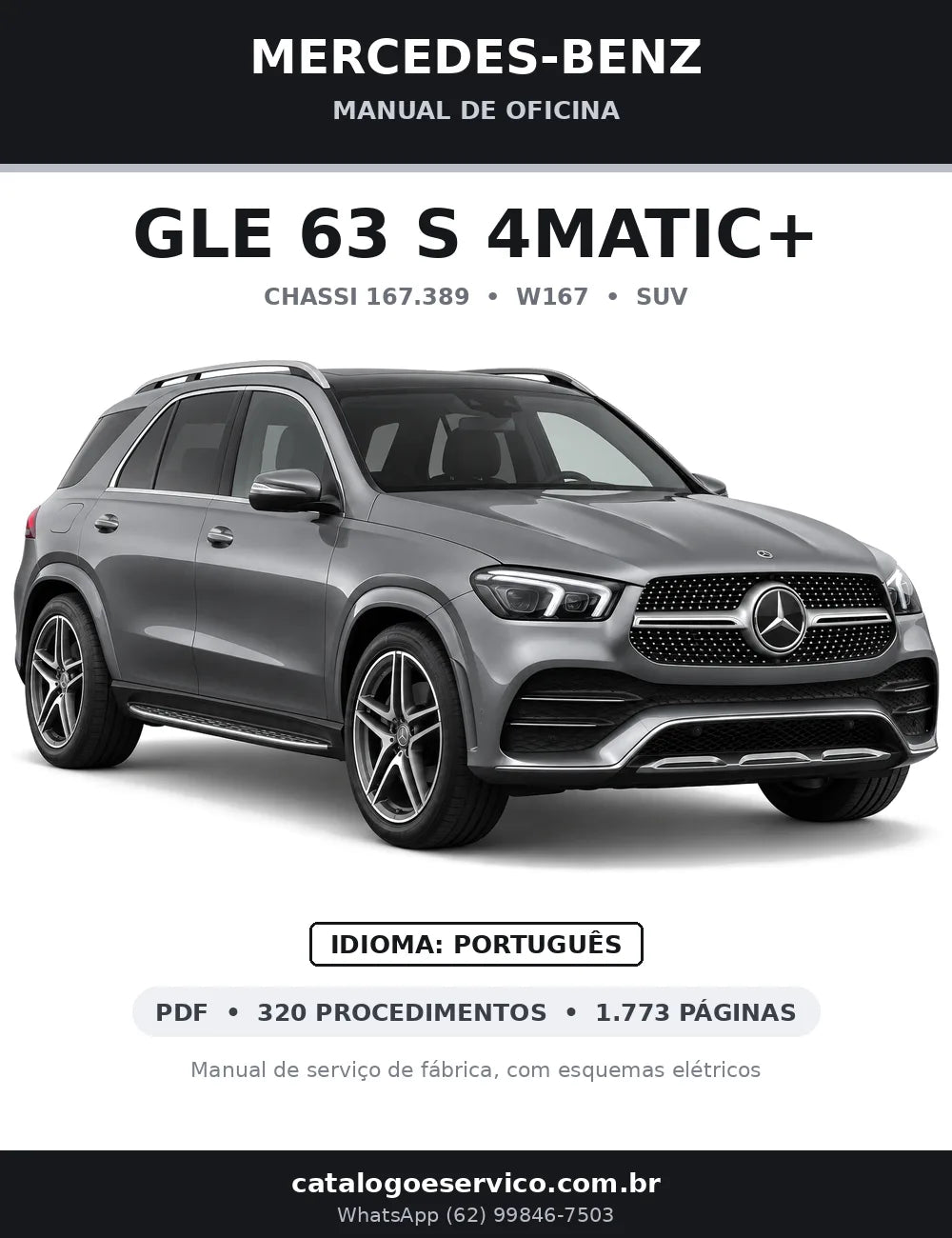 Capa do manual de oficina Mercedes-Benz GLE 63 S 4MATIC+ (W167)