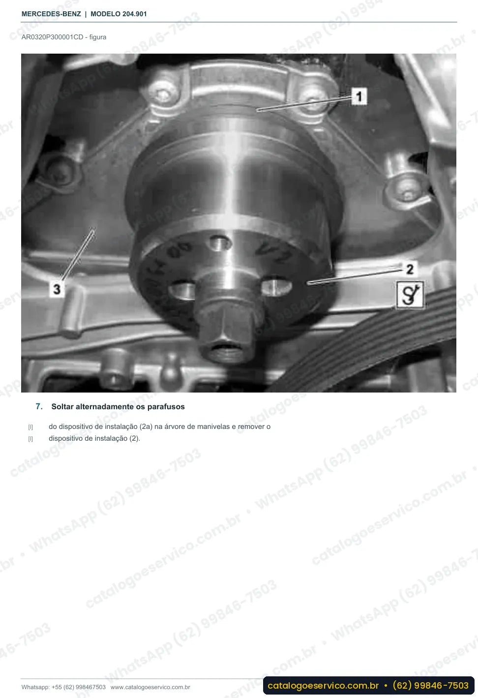 Página de procedimento do manual de oficina Mercedes-Benz GLK 200 (X204)