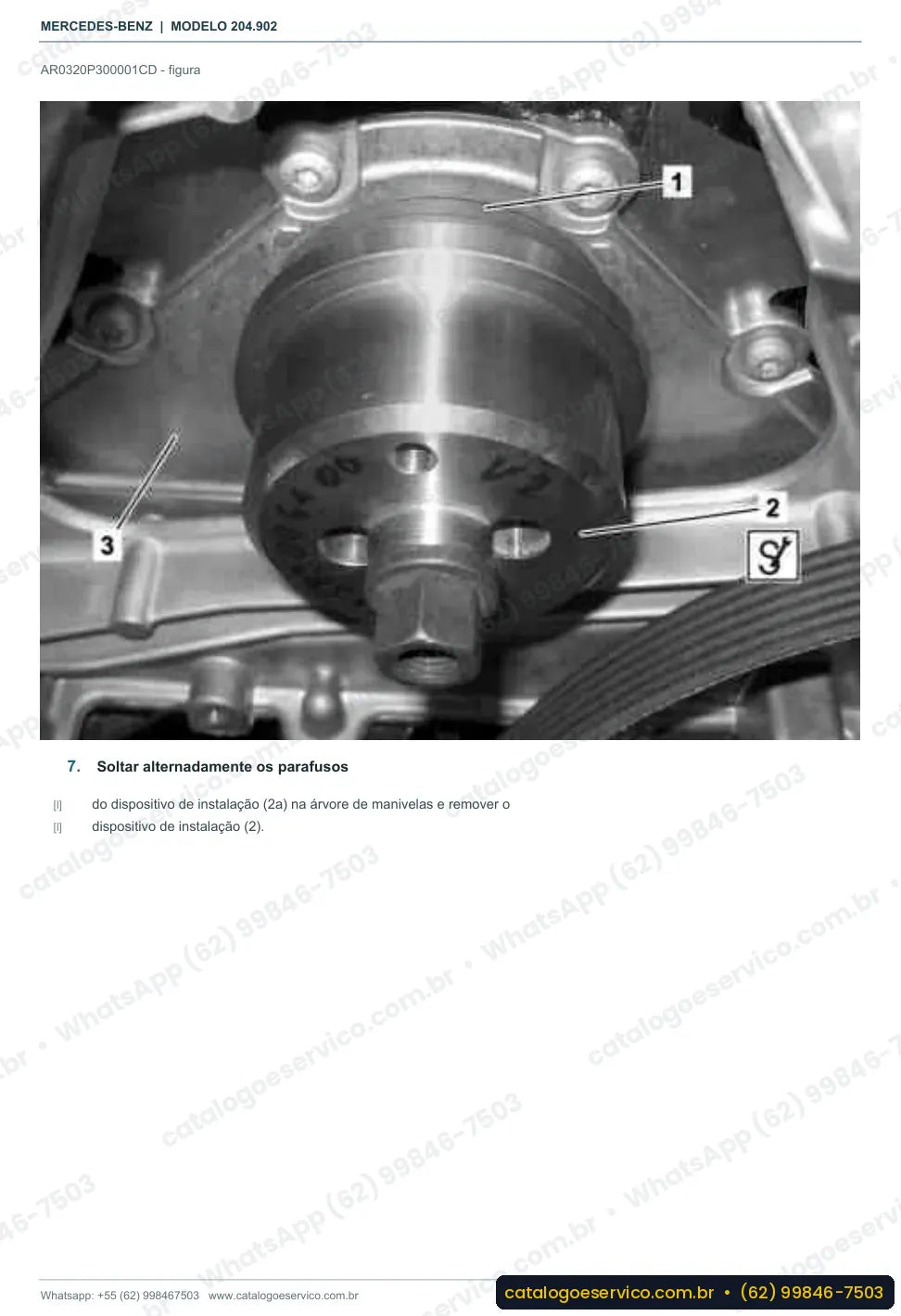 Página de procedimento do manual de oficina Mercedes-Benz GLK 220 (X204)