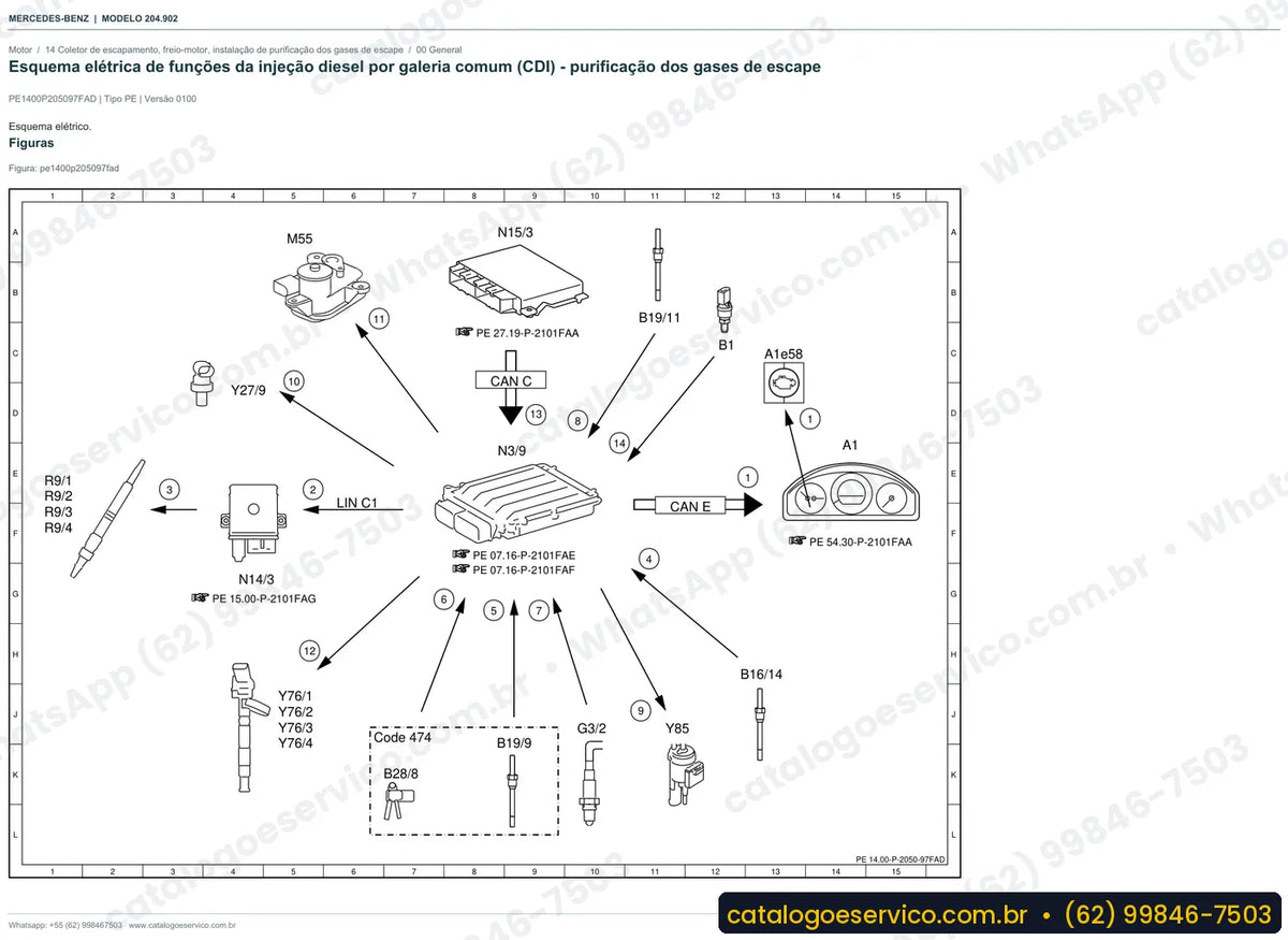 Página de esquema elétrico do manual Mercedes-Benz GLK 220 (X204)