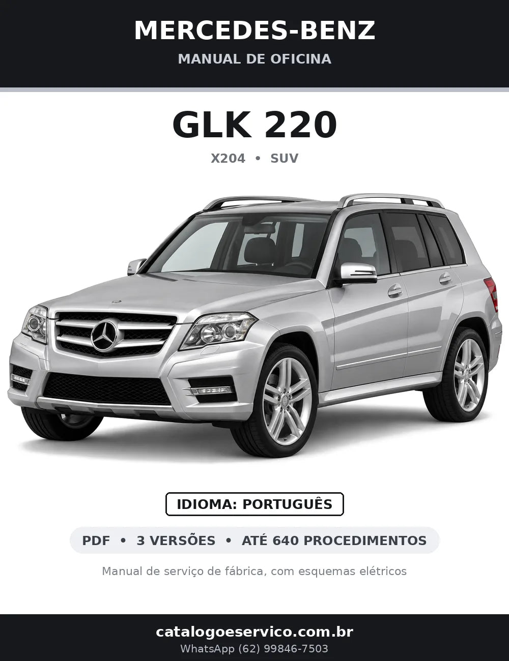 Capa do manual de oficina Mercedes-Benz GLK 220 (X204)