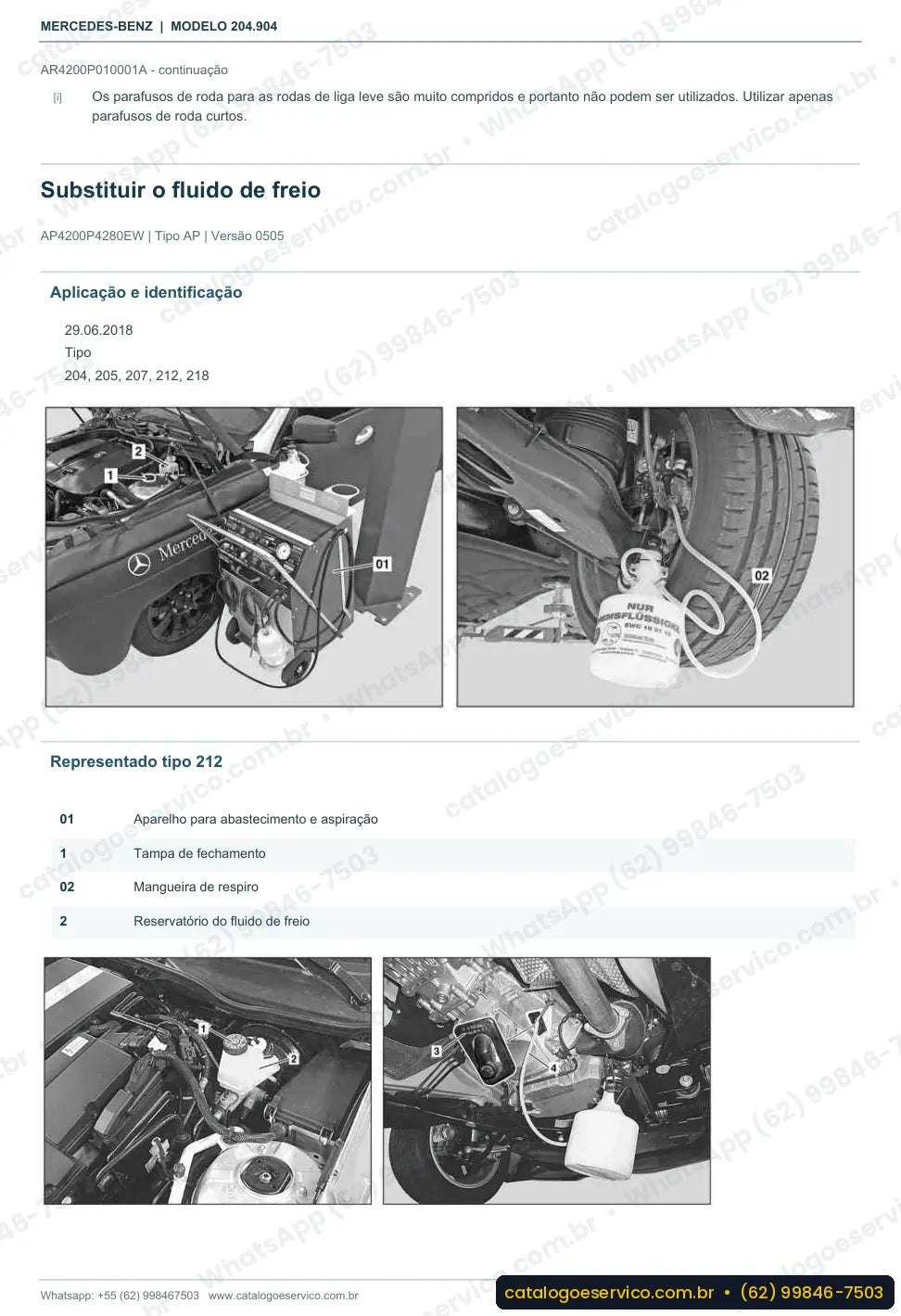 Página de procedimento do manual de oficina Mercedes-Benz GLK 250 (X204)
