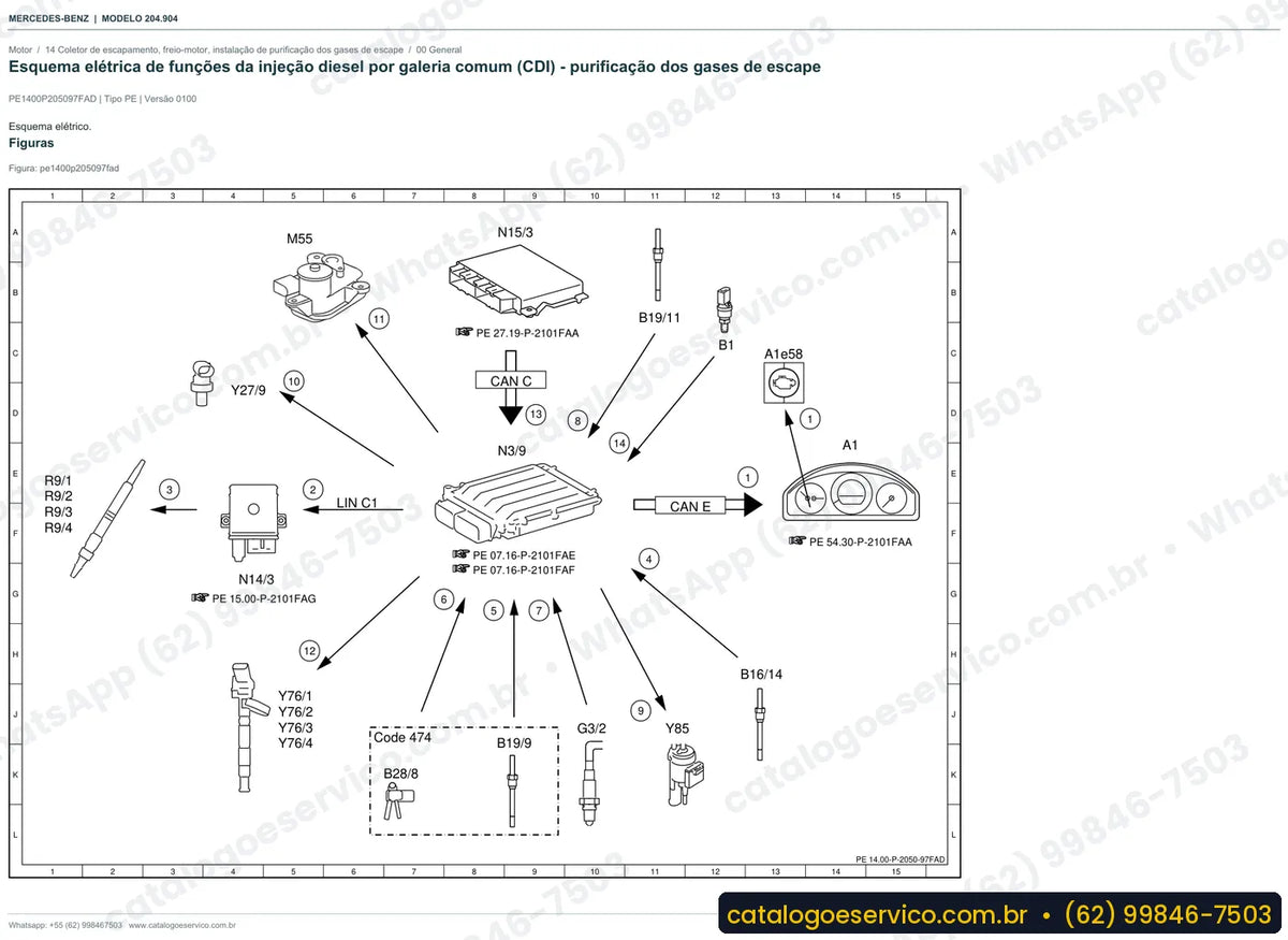 Página de esquema elétrico do manual Mercedes-Benz GLK 250 (X204)