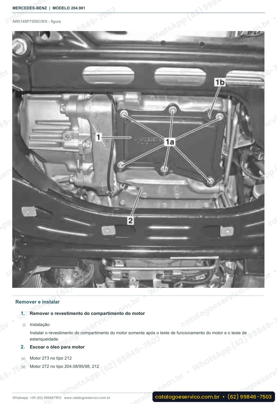 Página de procedimento do manual de oficina Mercedes-Benz GLK 280 / GLK 300 4MATIC (X204)