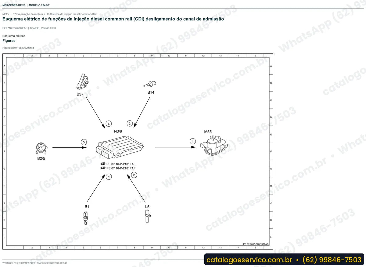 Página de esquema elétrico do manual Mercedes-Benz GLK 280 / GLK 300 4MATIC (X204)