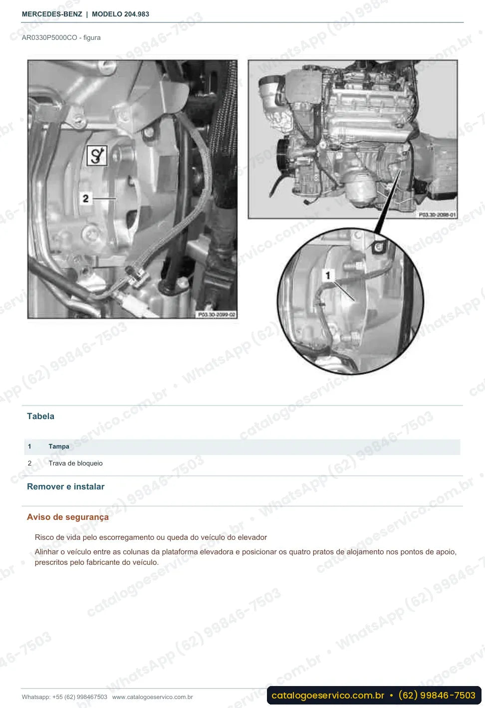 Página de procedimento do manual de oficina Mercedes-Benz GLK 320 / GLK 350 CDI 4MATIC (X204)