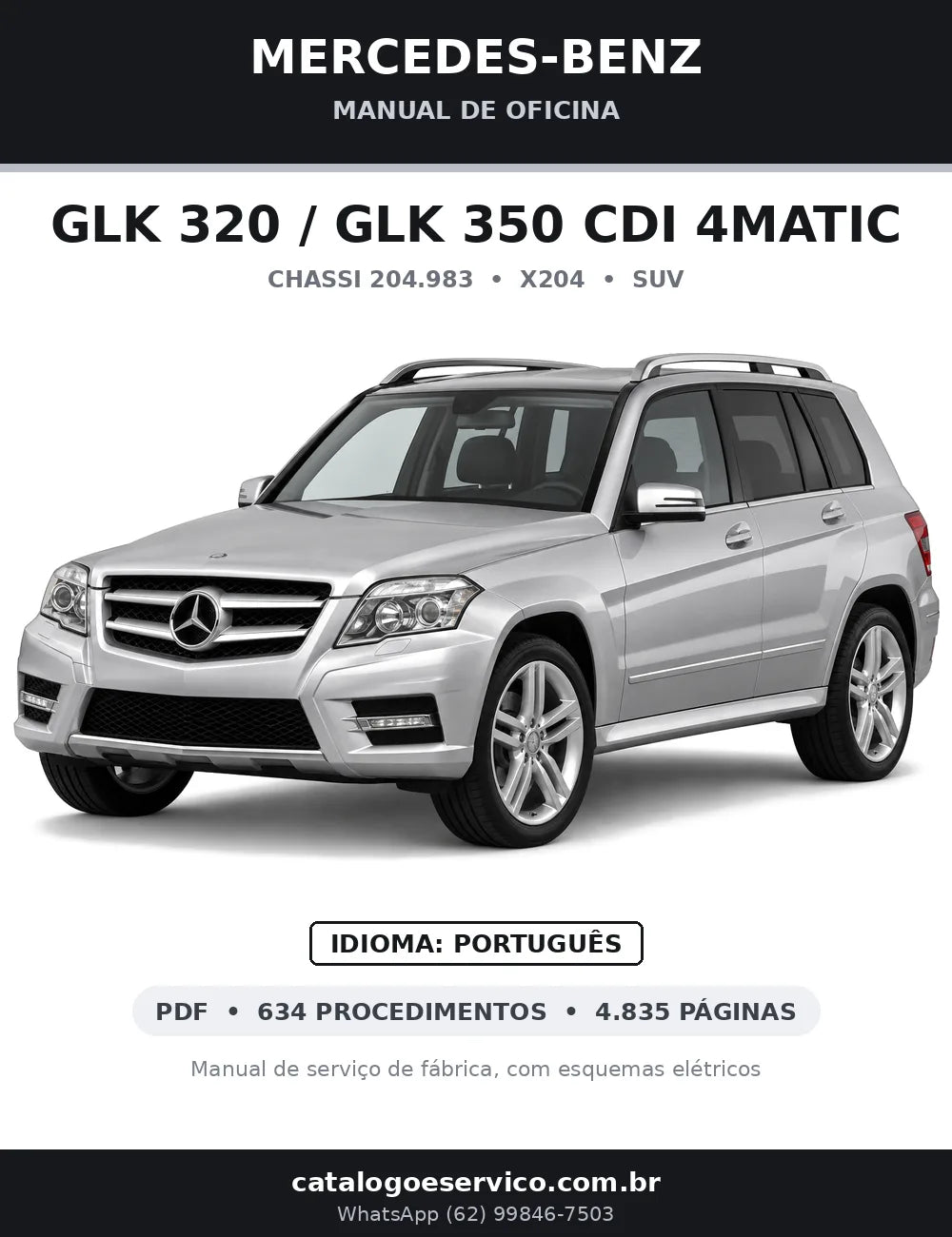 Capa do manual de oficina Mercedes-Benz GLK 320 / GLK 350 CDI 4MATIC (X204)