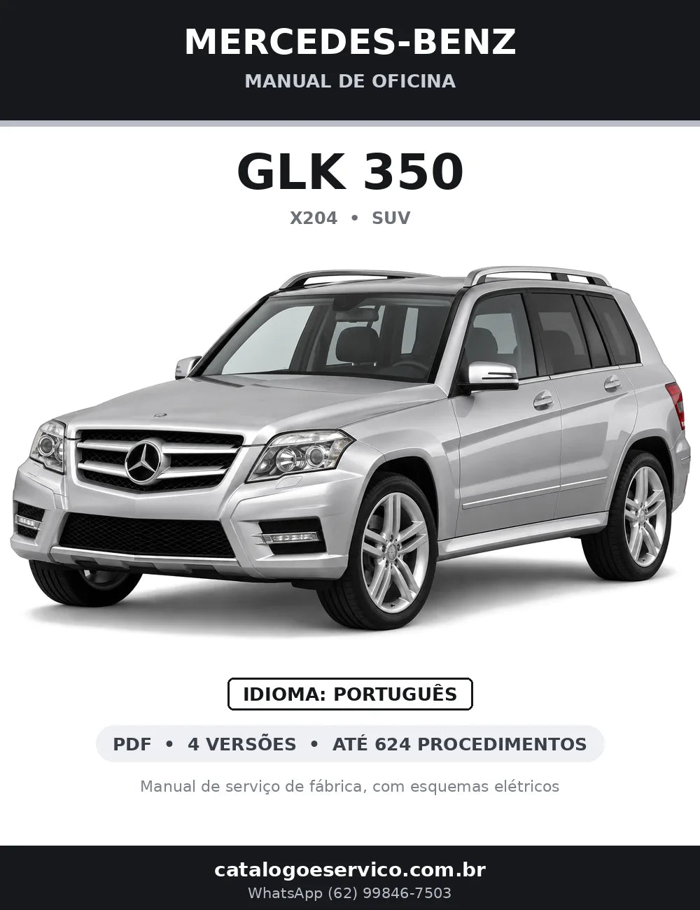 Capa do manual de oficina Mercedes-Benz GLK 350 (X204)