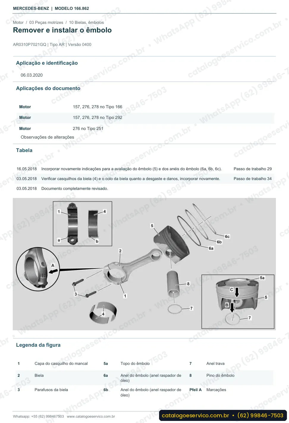 Página de procedimento do manual de oficina Mercedes-Benz GLS 320 4MATIC (X166)