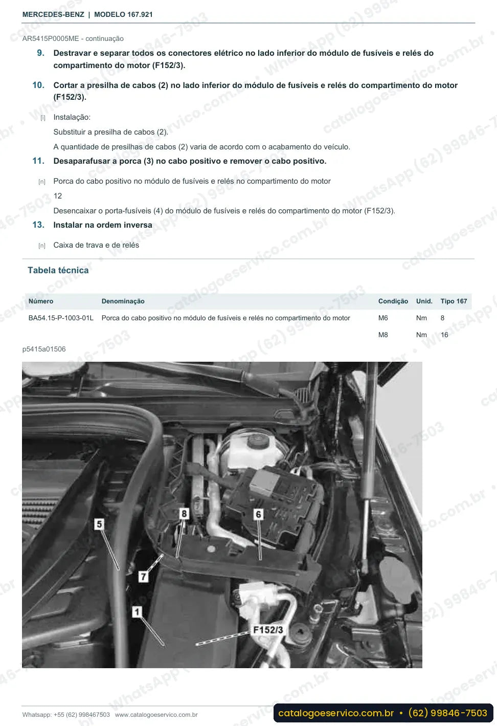 Página de procedimento do manual de oficina Mercedes-Benz GLS 350 d 4MATIC (X167)