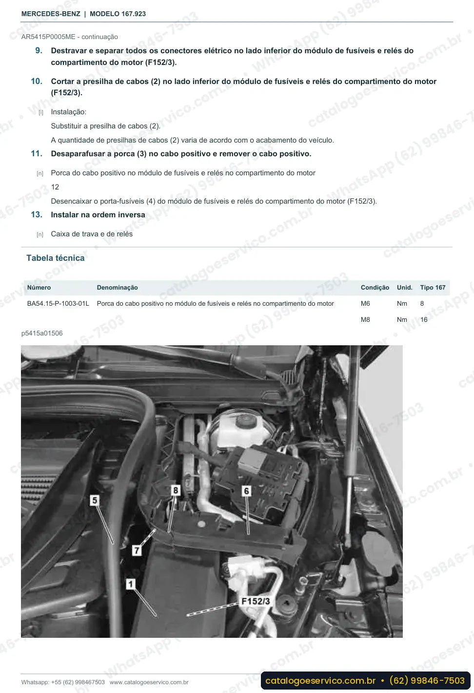 Página de procedimento do manual de oficina Mercedes-Benz GLS 400 (X167)