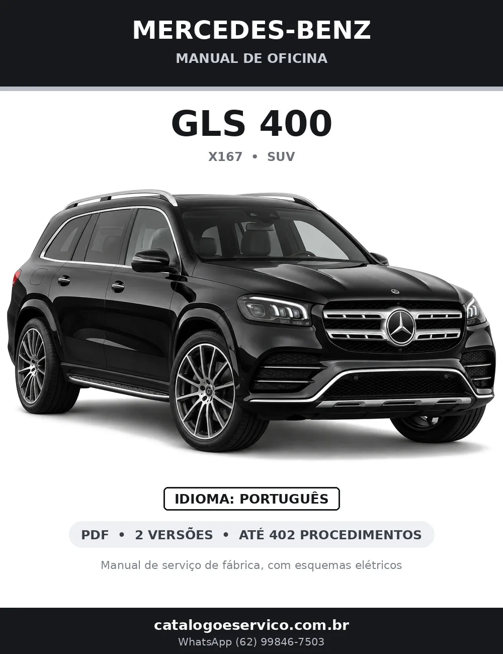 Capa do manual de oficina Mercedes-Benz GLS 400 (X167)