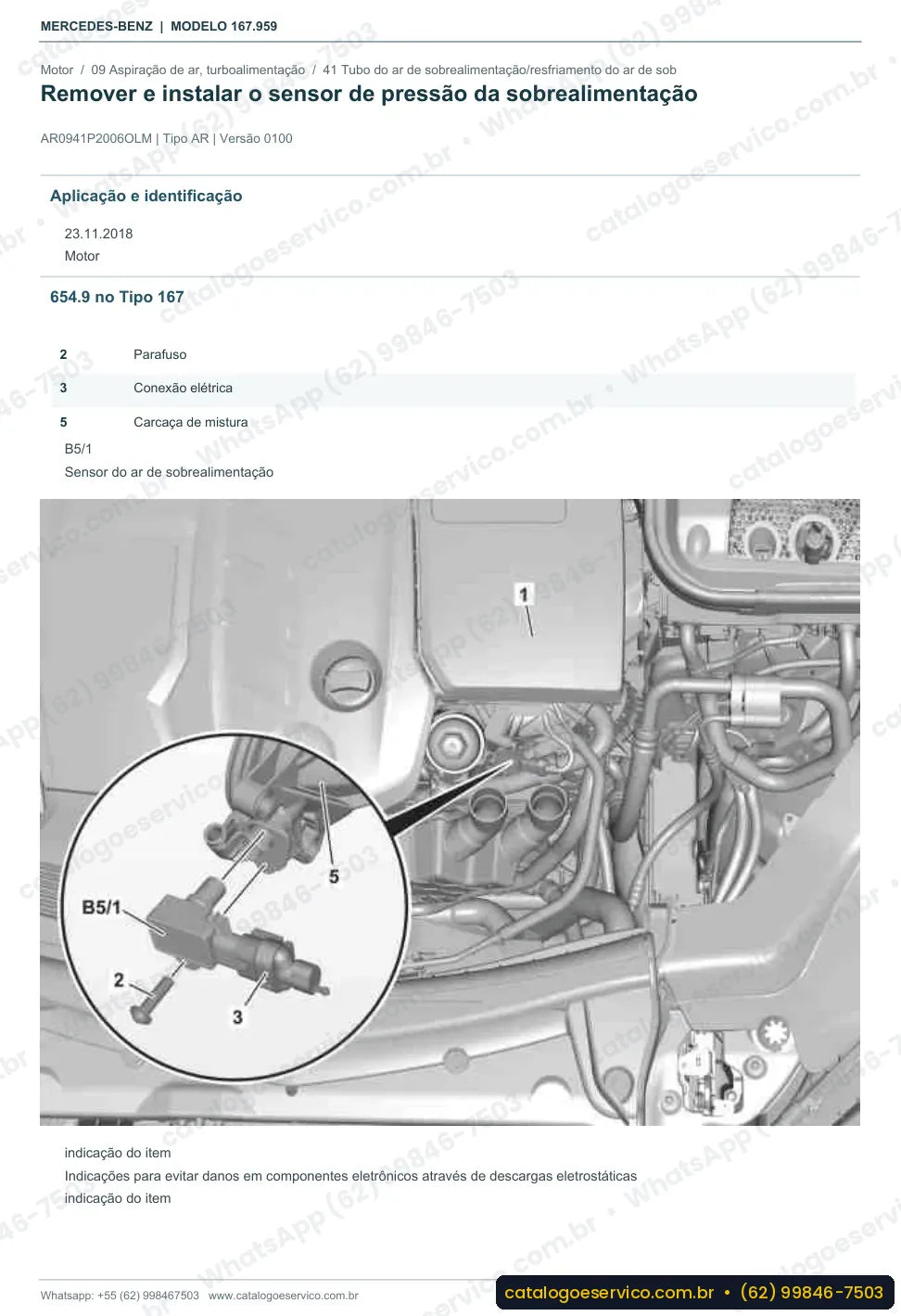 Página de procedimento do manual de oficina Mercedes-Benz GLS 450 4MATIC (X167)