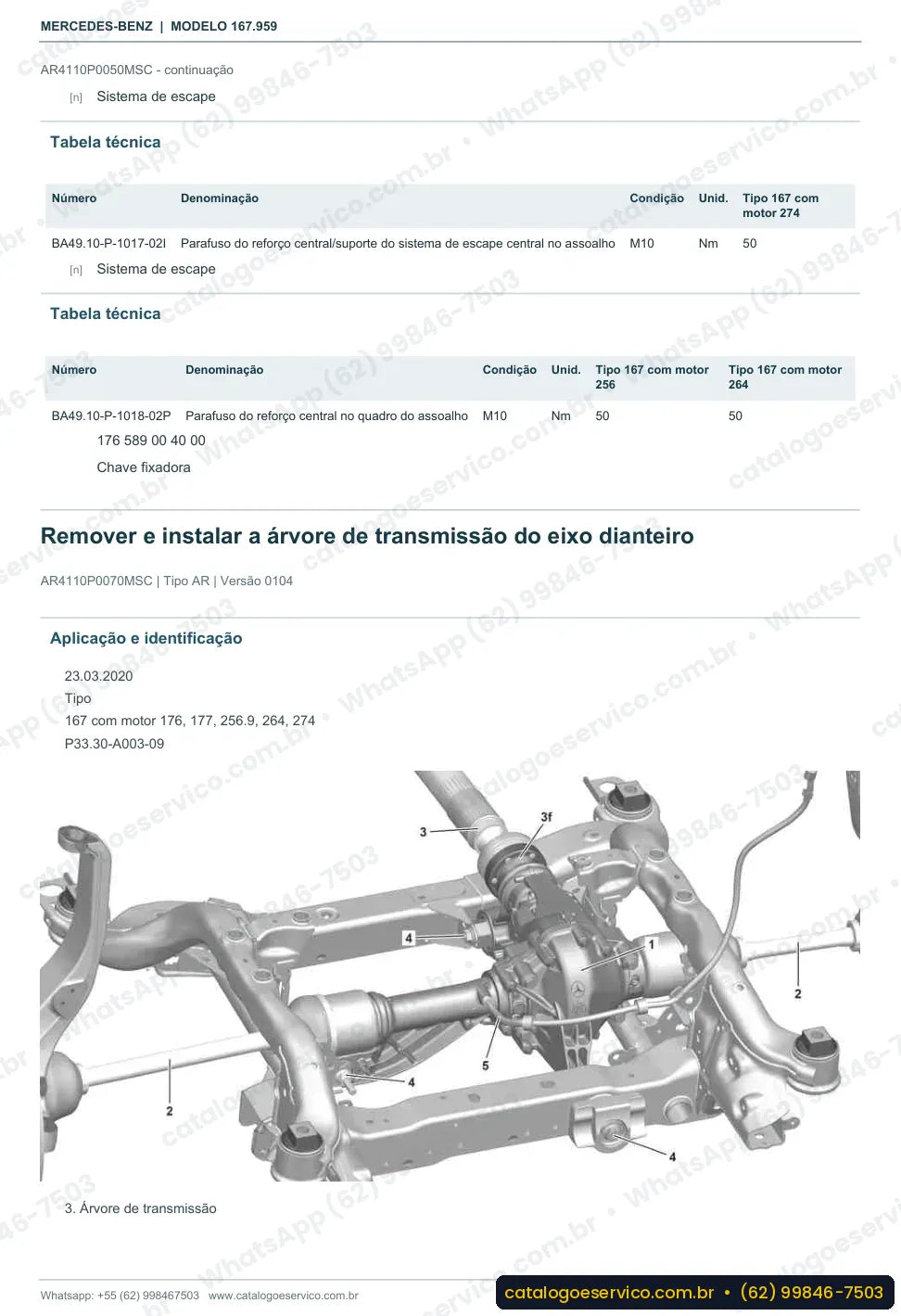 Página de procedimento do manual de oficina Mercedes-Benz GLS 450 4MATIC (X167)