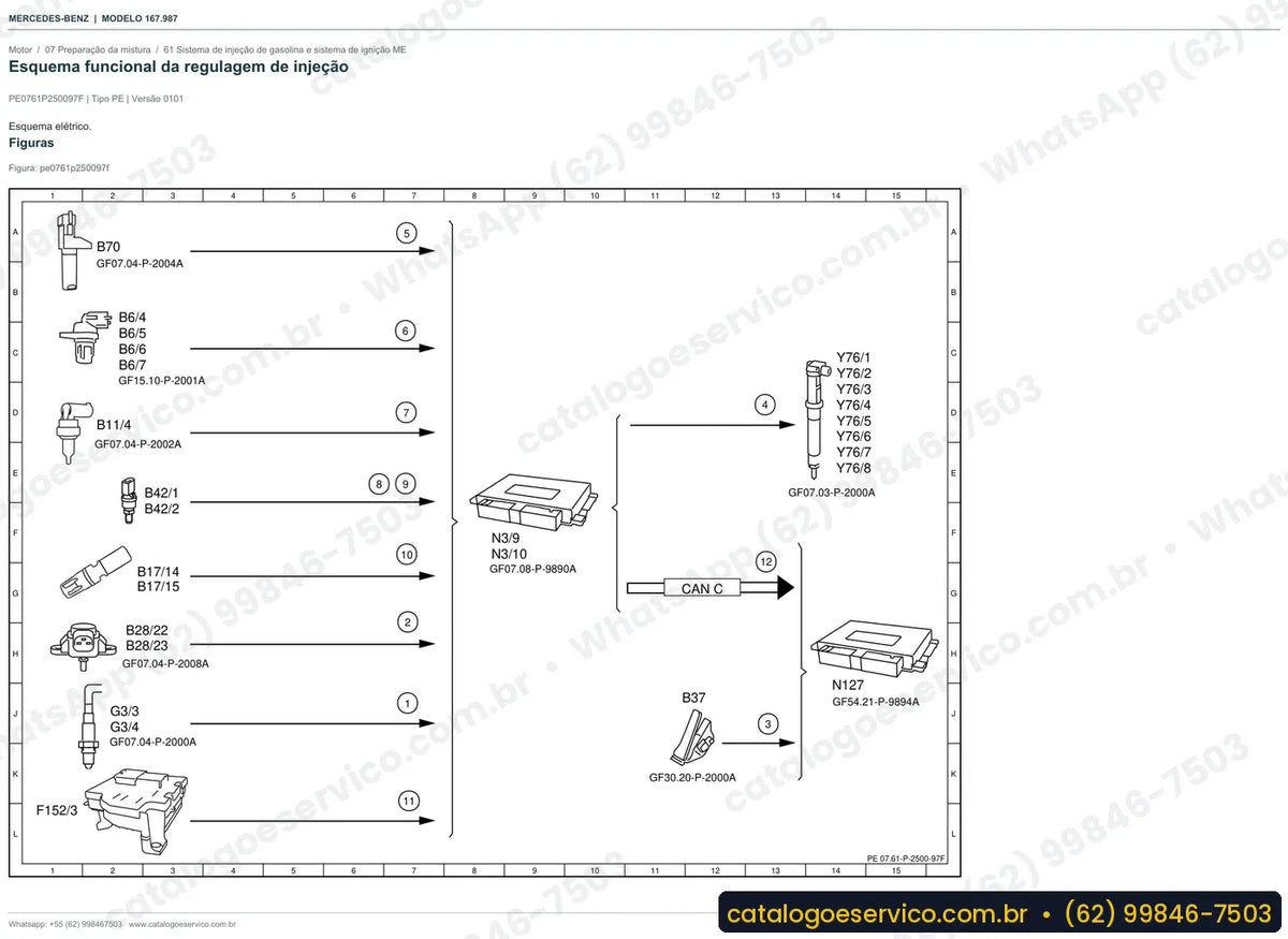 Página de esquema elétrico do manual Mercedes-Benz GLS 600 4MATIC Maybach (X167)