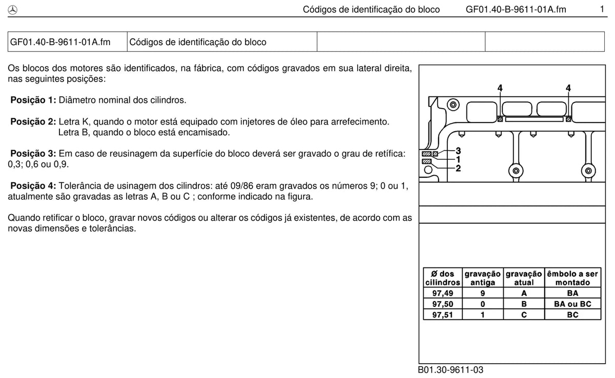 Página do manual de oficina Mercedes-Benz L 1621 (2 versões)