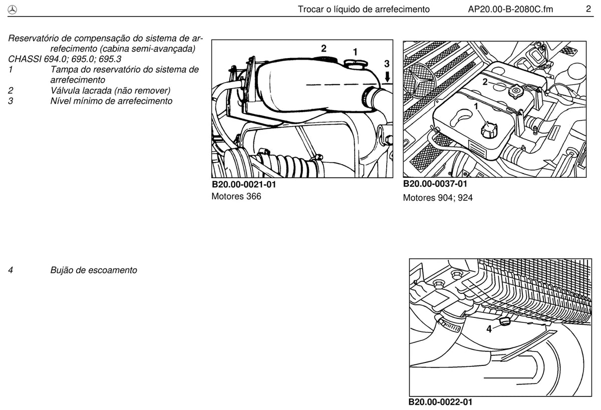 Página do manual de oficina Mercedes-Benz L 1623