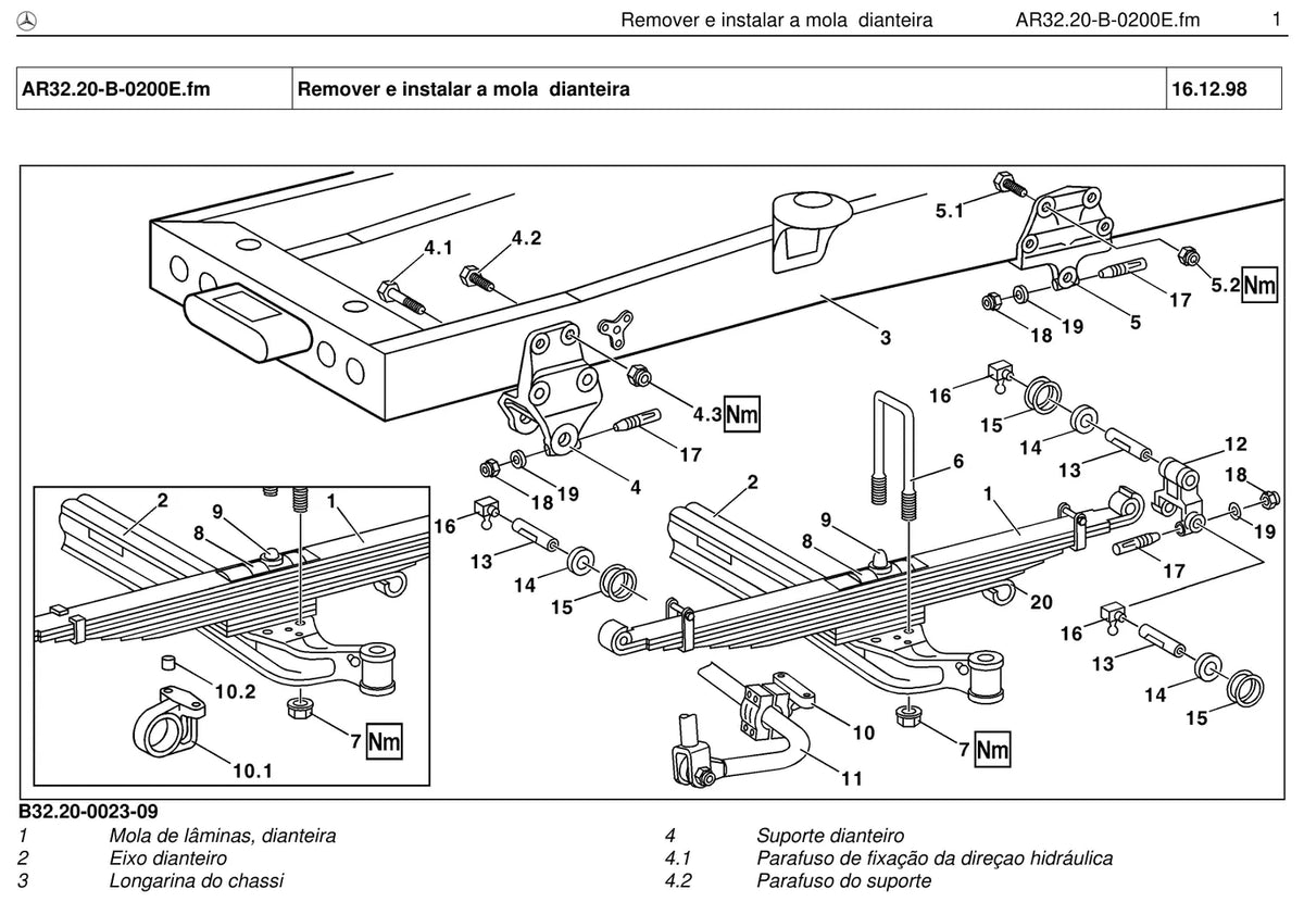 Página do manual de oficina Mercedes-Benz L 1632