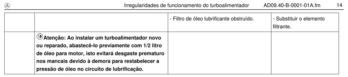 Página do manual de oficina Mercedes-Benz L 1632