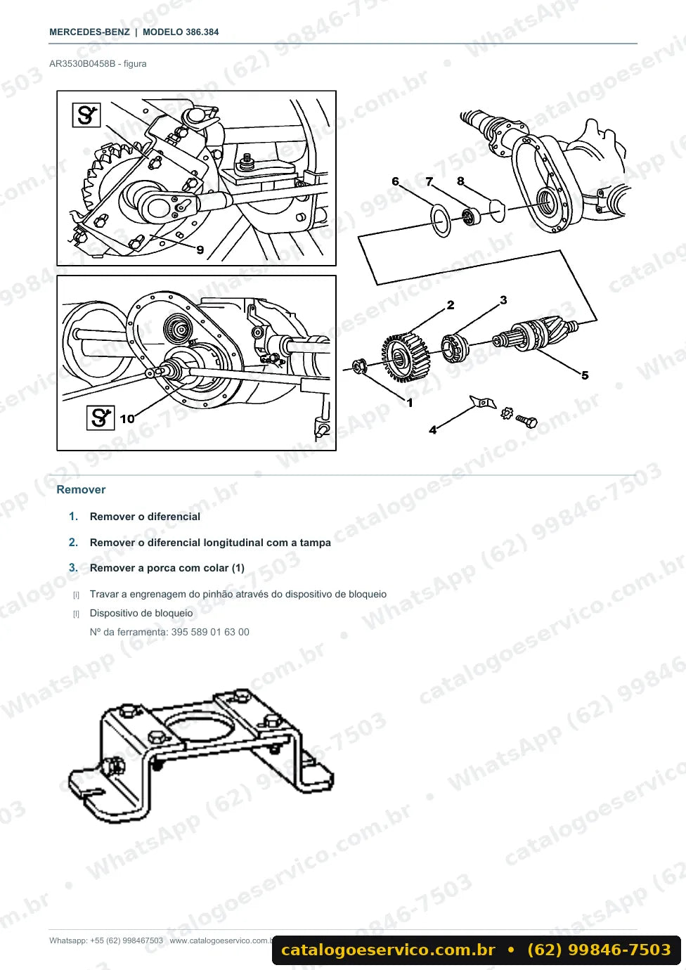 Página de procedimento do manual de oficina Mercedes-Benz L / LB / LK 2325