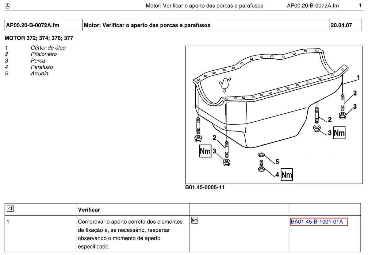 Página do manual de oficina Mercedes-Benz LA 1418