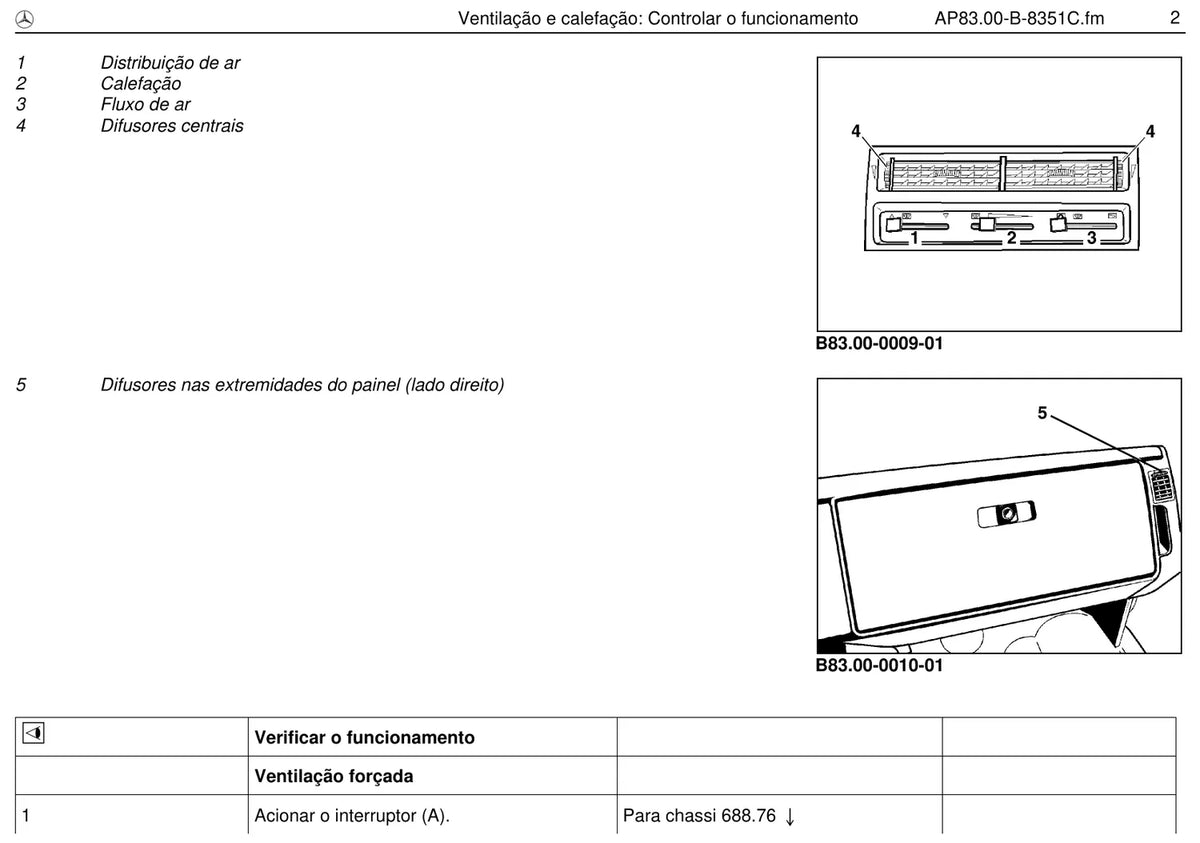 Página do manual de oficina Mercedes-Benz LB 2325