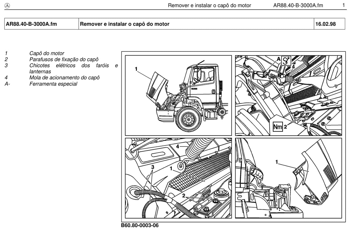 Página do manual de oficina Mercedes-Benz LK 1414