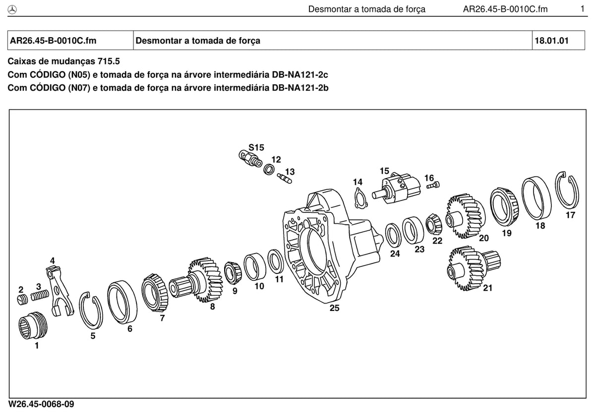 Página do manual de oficina Mercedes-Benz LK 2638
